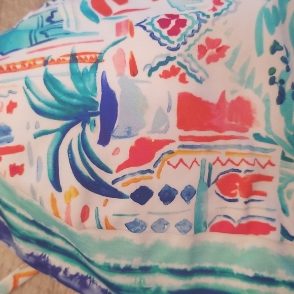 💕LA BLANCA💕 Terra Print Plunge Neck One-Piece Swimsuit ~ 10 Tera Italia NWT - Picture 10 of 14